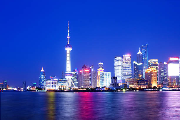 istock Night view of Shanghai, China 158000240