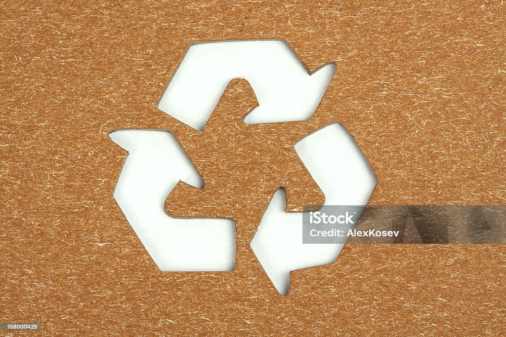 recycling recycling sign cut on cardboard Bicycle Stock Photo