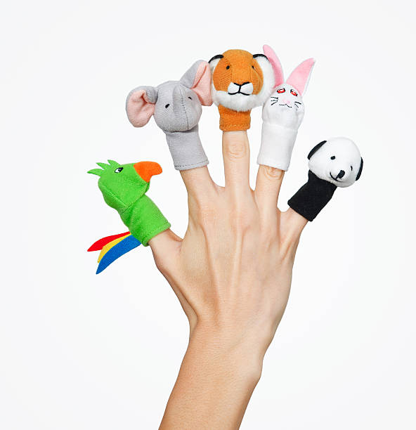 istock Hand with animal finger puppets 158000576