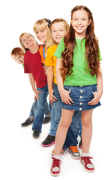 istock Group of happy kids 158002428