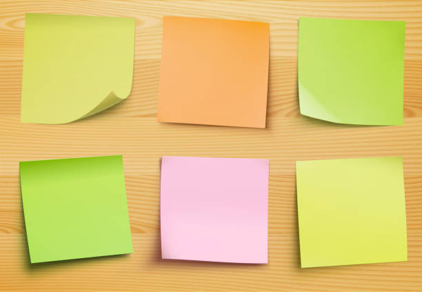 post it notes - attached backgrounds blank plank stock illustrations