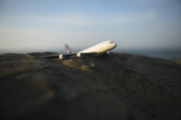 istock Airplane crash after engine failure in the desert 1580033446