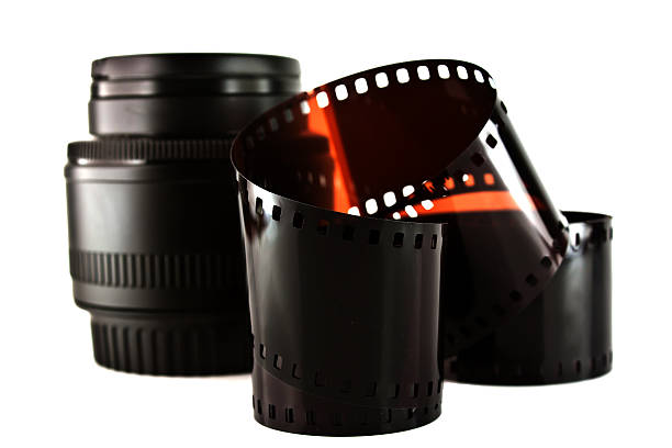 istock film strip and lens isolated 158004414