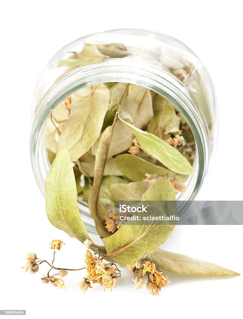 lime leaves and flowers linden leaves and flowers dried Food Stock Photo