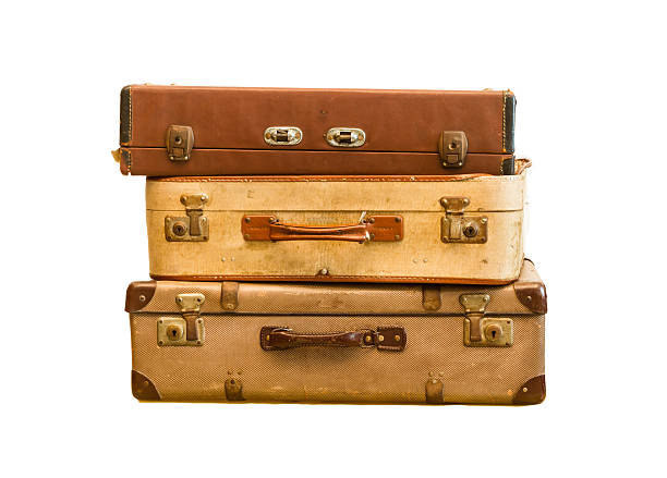 istock Pile of old vintage bag suitcases 158006536