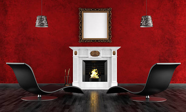 istock black and red vintage room 158006622
