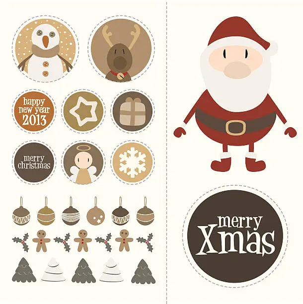 Vector illustration of Christmas Tags