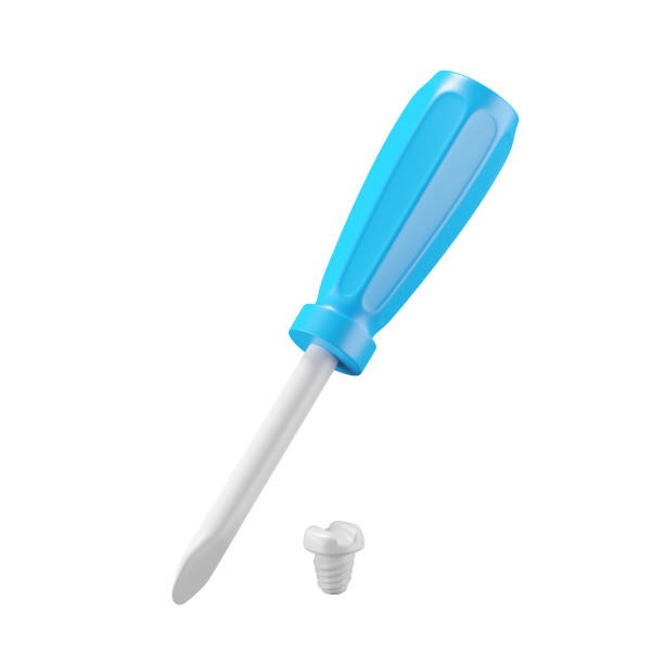 3d icon rendering of screwdriver isolated background.