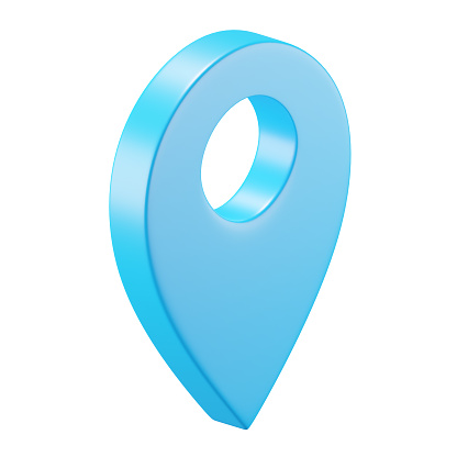 3d icon rendering of location pin isolated background.