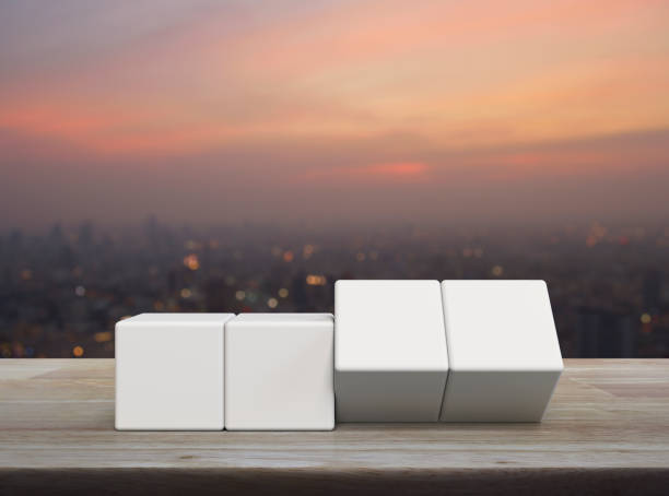 istock Flipping of four white block cubes 1580095684