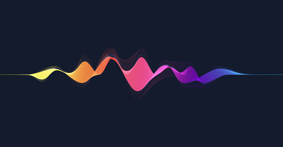 Colorful dynamic wave. Music abstract background. Music wave poster design