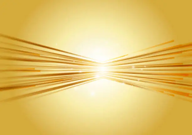 Vector illustration of Bright gold light that spreads radially