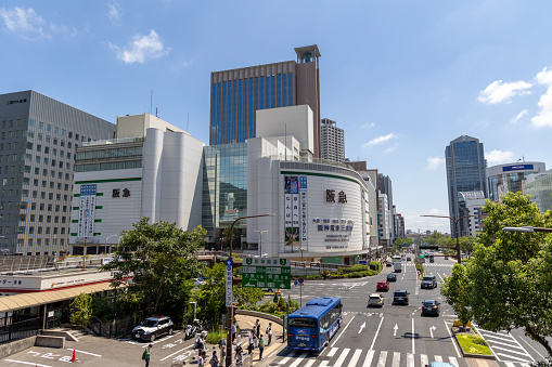 Kobe, Japan - August 18, 2022 : Sannomiya in Kobe City, Hyogo Prefecture, Japan. It is the biggest downtown area in Kobe City.