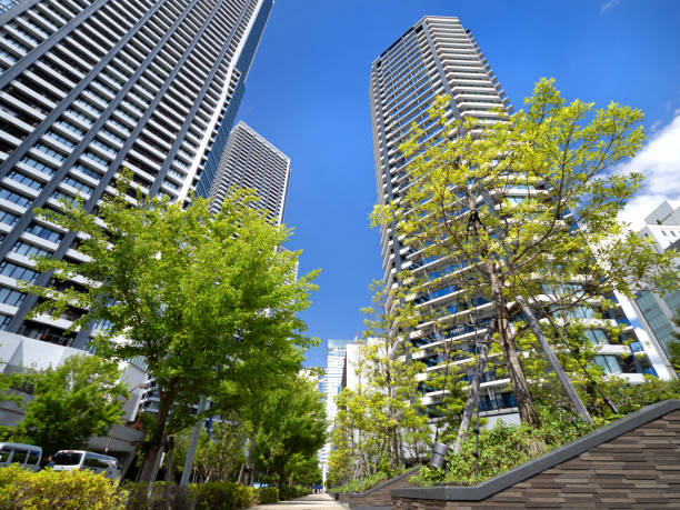 Tower apartment district in Harumi, Tokyo, Japan