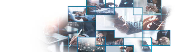 Global business network, innovative technology and social network concept. Business strategy analysis and data exchange, customer connection, HR  human recruitment and global outsources, teamwork of digital organization