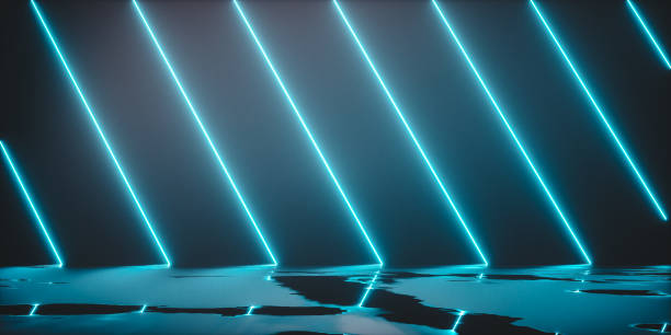 istock Scene for product presentation on modern futuristic neon abstract background. 3d render 1580195613