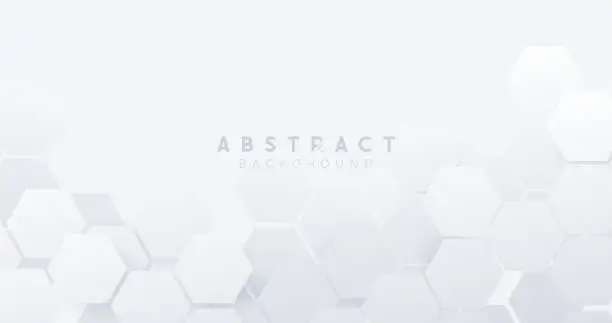 Vector illustration of Abstract 3b white hexagon digital, futuristic, technology concept background. Modern Landing Page, Template, and websites. Vector illustration