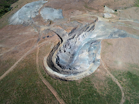 Drone Footage Of An Open Pit Mine in Sivas Province of Turkey
