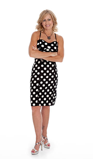 istock Mid-Forties Woman Standing on White 158033308