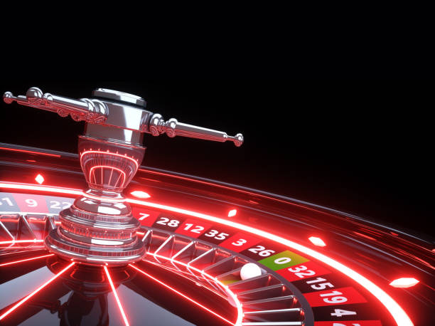 istock Roulette Wheel Gambling Concept With Red Neon Lights 1580333601
