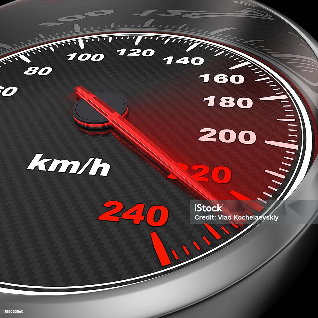 Car Speedometer Speedometer and arrow on 220 (done in 3d) Arrow Symbol Stock Photo