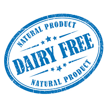 Dairy free vector ink stamp isolated on white background