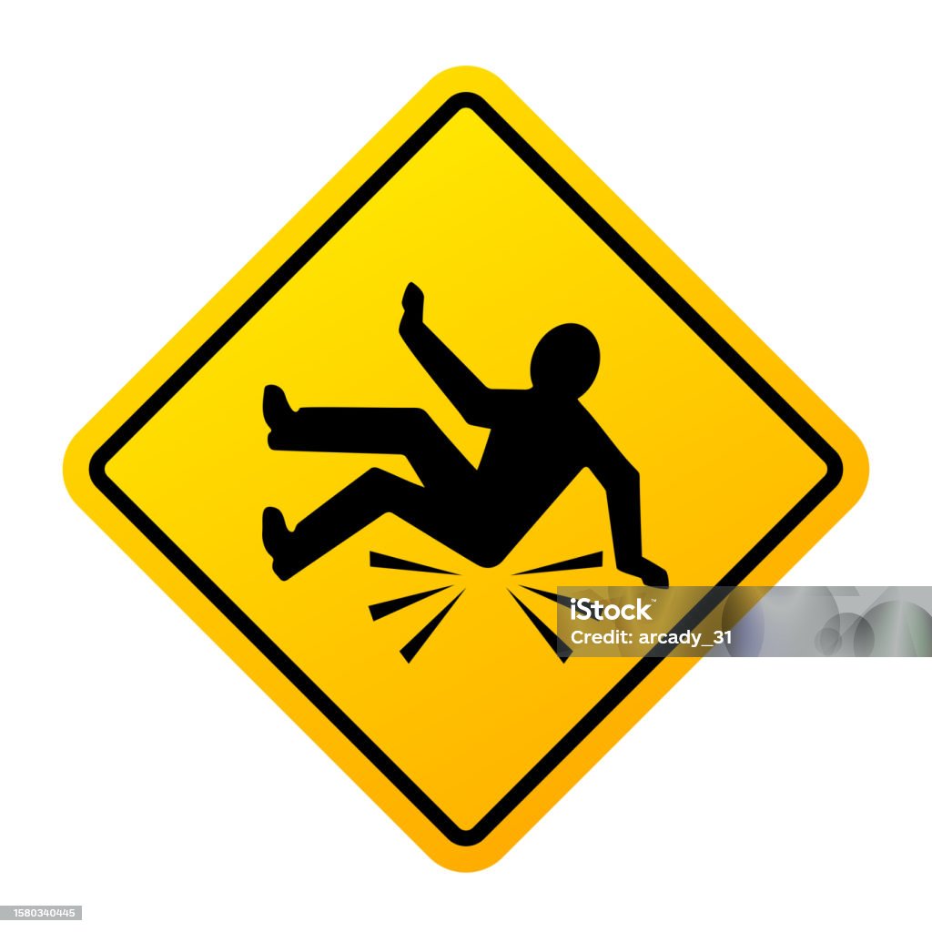 Danger Sign Fall Vector Fall Danger Vector Sign Stock Illustration - Download Image Now ...