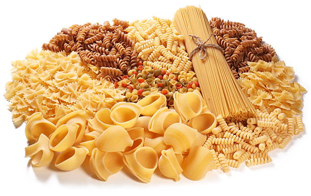 istock Variations of italian macaroni isolated on white background. 158034047