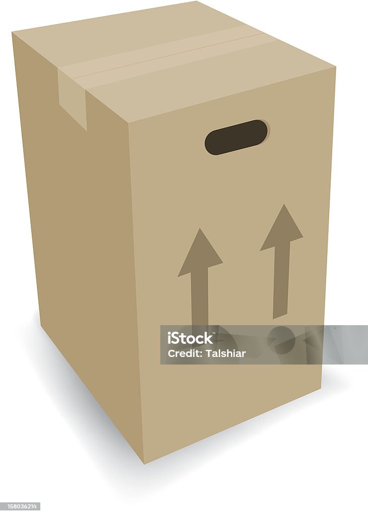 Paperclip Moving Box Large Cardboard Moving Box Stock Illustration - Download Image Now ...