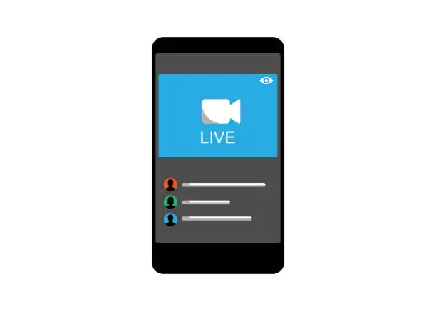 Vector illustration of Live Streaming display on Smart Phone 5