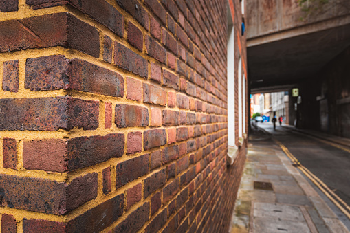 seamless bricks wall in high resolution, for large prints. made of orange rectangular bricks