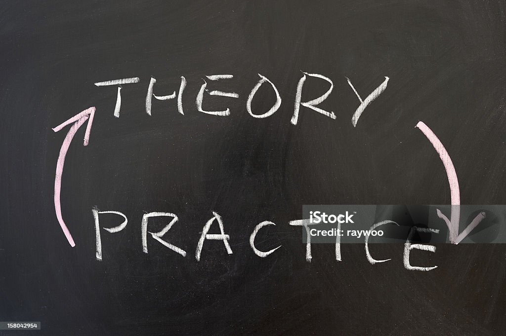 A teoria e a prática - Foto de stock de Conceito royalty-free
