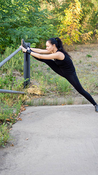 istock Woman stretching her muscles 158045758