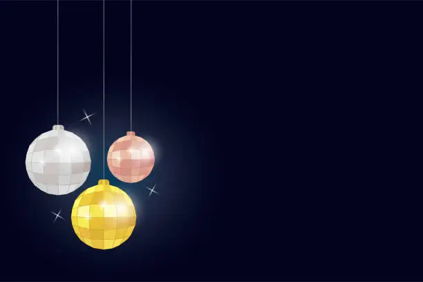 Vector illustration of Christmas disco ball background