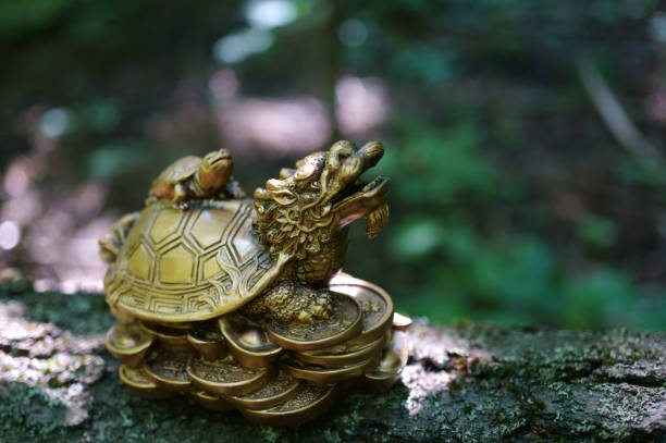 istock Dragon turtle figurine close-up. 1580573462