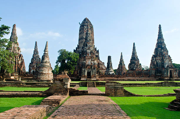 Chaiwattanaram templo em Ayutthaya, Tailândia. - foto de acervo