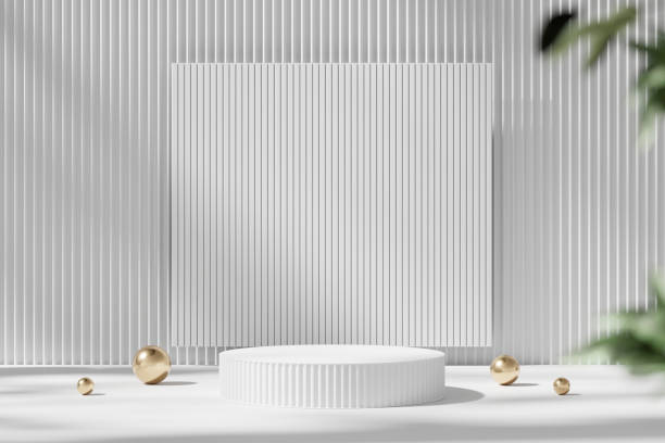istock Abstract Minimal Modern Podium Platform For Product Display Showcase Presentation Advertising 3D Rendering 1580586863