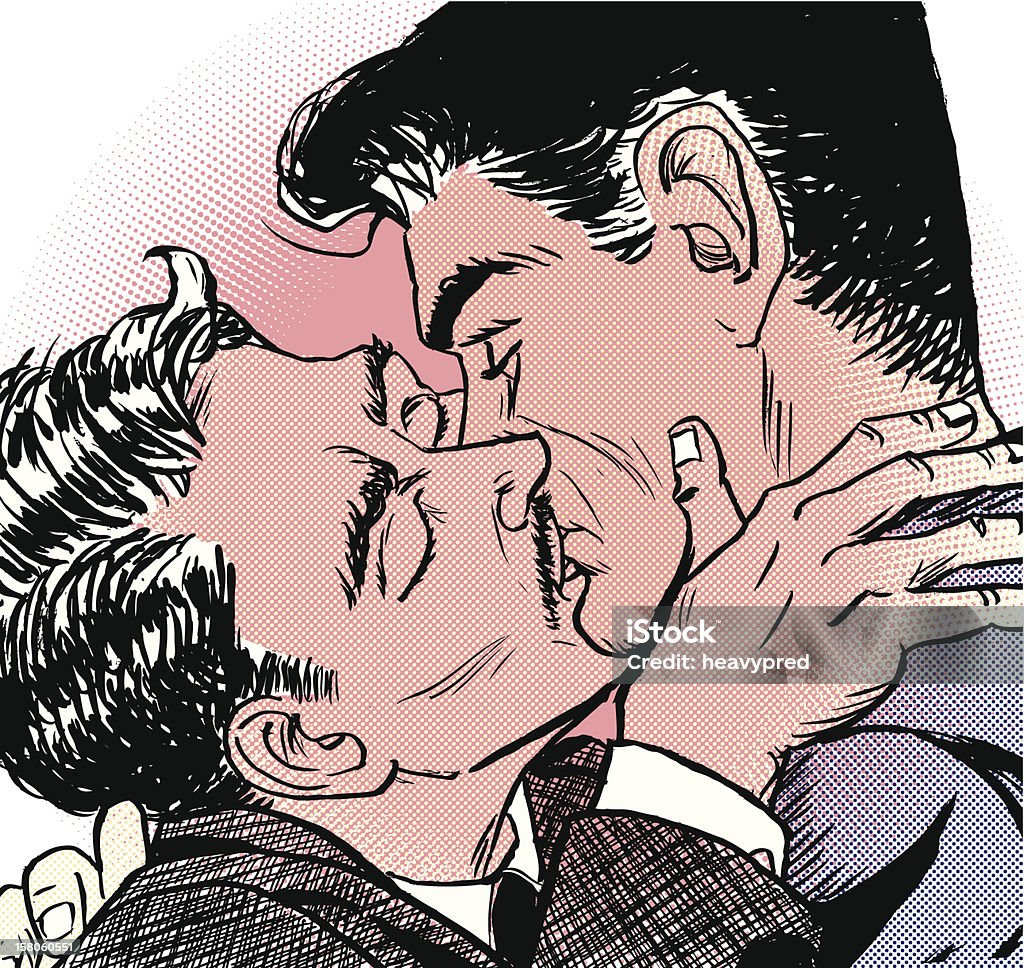 Gay beso - arte vectorial de Persona gay libre de derechos