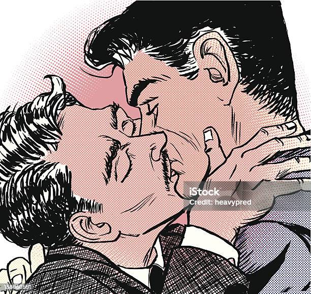 Ilustración de Gay Beso y más Vectores Libres de Derechos de Persona gay - Persona gay, Besar, Sólo hombres