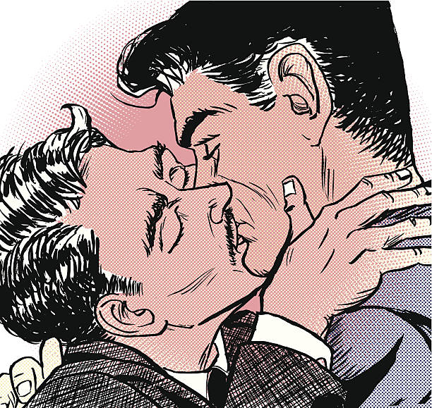 гей kiss - gay stock illustrations