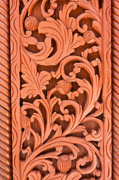 istock Temple wooden pole carving 158061740