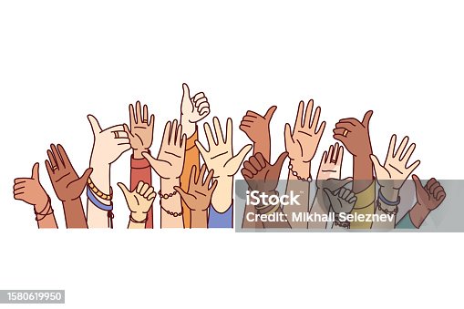 istock Hands diverse people showing thumbs up or greeting gestures symbolize unity and harmony in society 1580619950