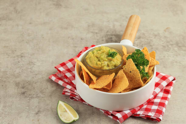 istock Mexican Nachos Tortilla Chips with Avocado DIps 1580634226