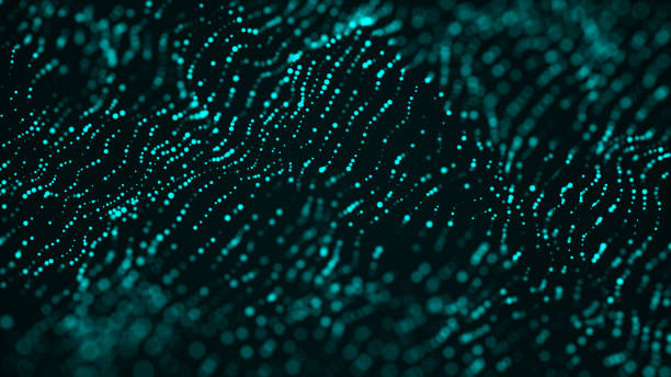 istock Abstract wave of many points. Futuristic background illustration. Shining dust particles. 3d rendering 1580637488