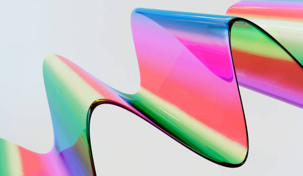 Shiny Rainbow Pieces Fashioned into Organic Waves