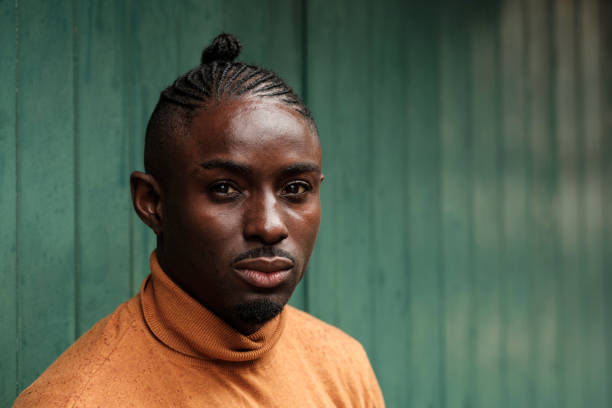 istock Head-shot of handsome black male model. 1580767005