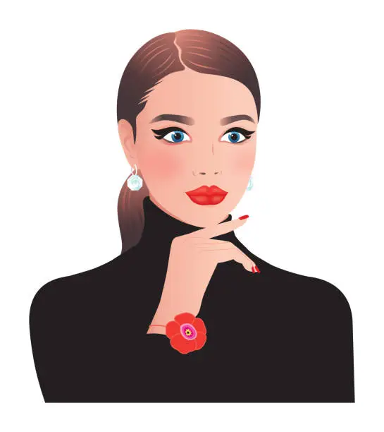 Vector illustration of woman face