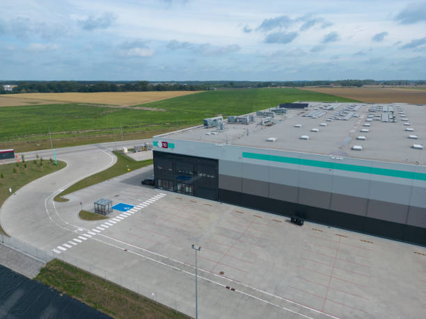 istock aerial drone view of  warehouse building with docks 1580789948
