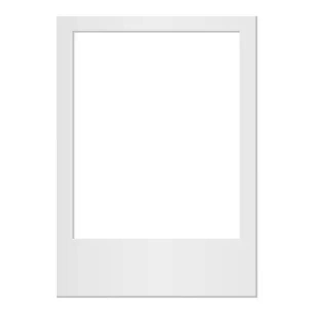 Vector illustration of Empty white photo frame. Realistic photo card frame mockup - for stock