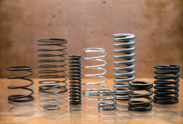 istock Metal springs. Different sizes. Copper background. 1580829756